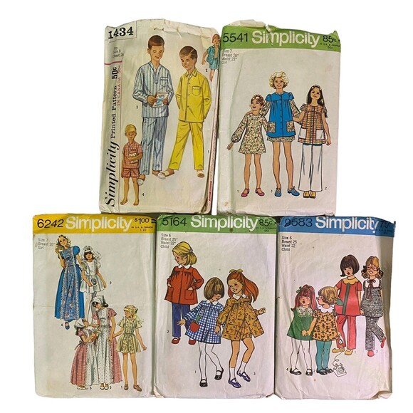 Simplicity Sewing Patterns Lot Of 12 Various Cut & Uncut Vintage Children/Misses - Picture 3 of 6
